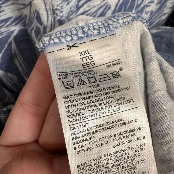 Old Navy Tropical Print Cotton Slub Knit Mini Dress/Top Light Blue XXL - Picture 6 of 7